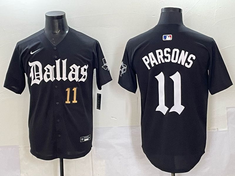 Men 2025 Nike Dallas Cowboys #11 Parsons Black 5th generation Joint Name Limited NFL Jersey 018->dallas cowboys->NFL Jersey